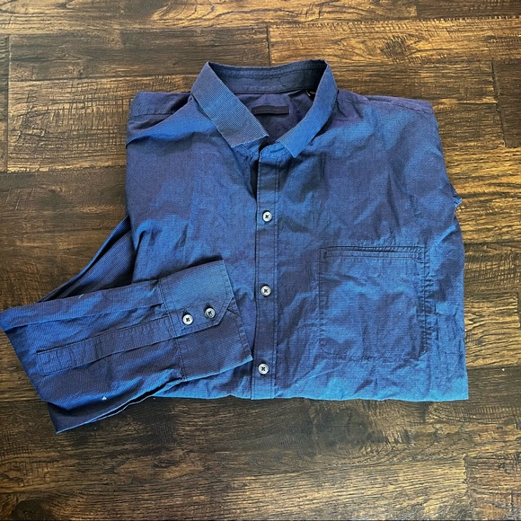 Zachary Prell Button-down Long Sleeve Blue Checked Shirt - Picture 1 of 7